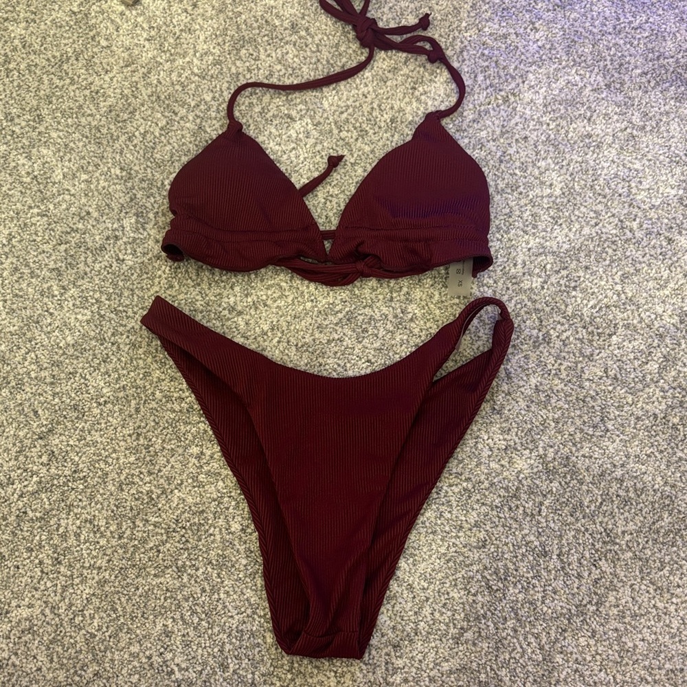 SHEIN Deep Red Bikini Set